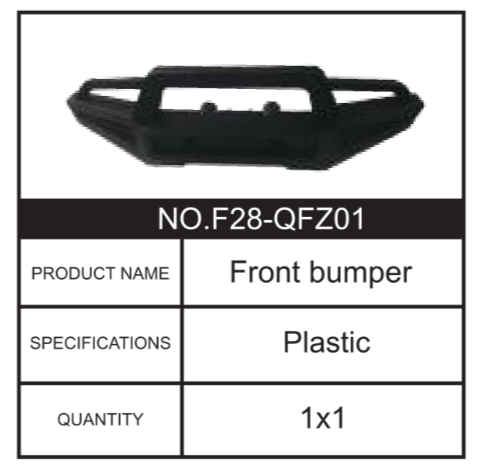 HOSIM RC Car Front Bumper 1:8 Scale F28-QFZ01 For X25