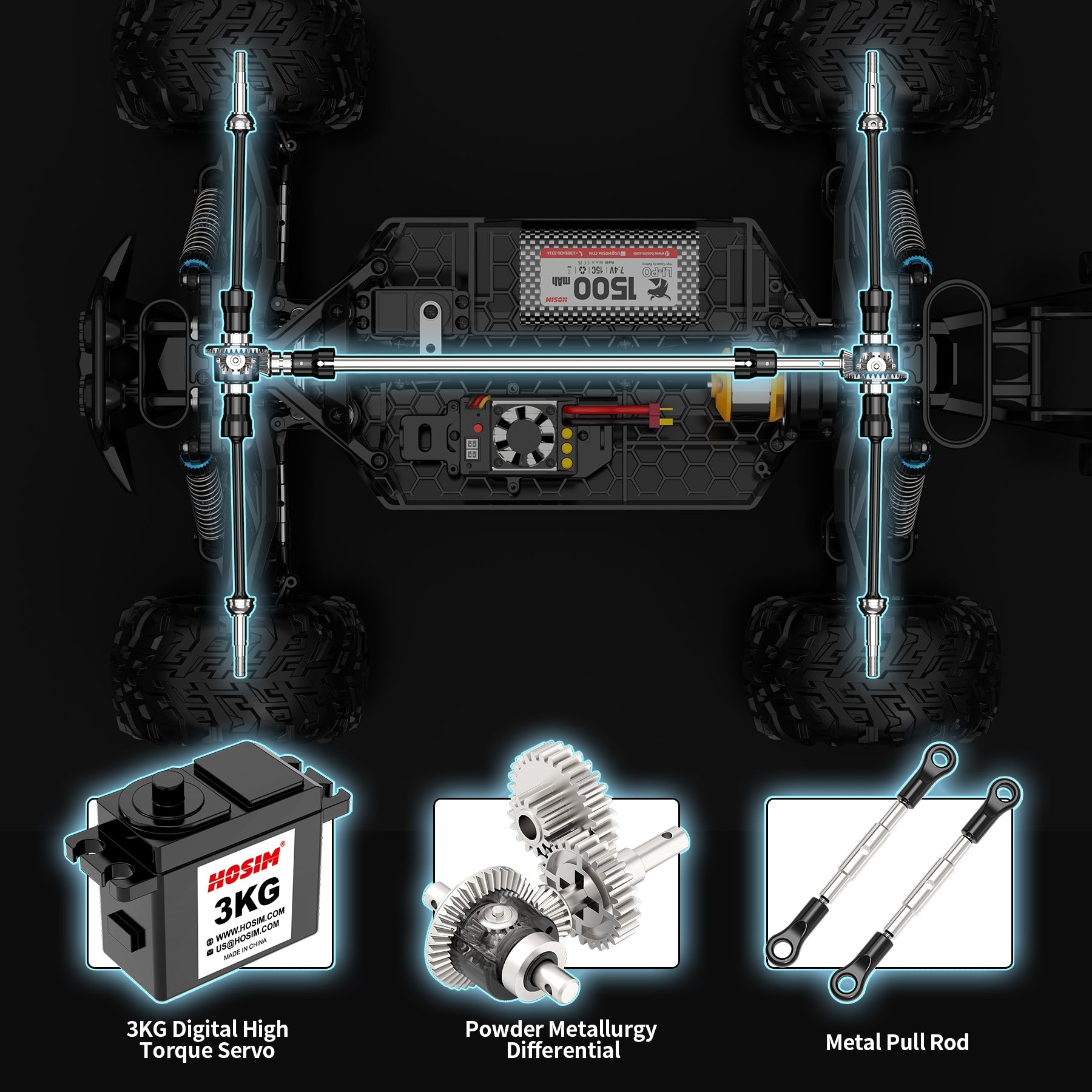 Hosim Brushless 1:10 RC Car High Speed Remote Control Car Monster Truck 62KM/H RC Drift Car X16 4WD Off-road