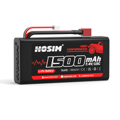 Hosim 2S 7.4V 25C 1500mAh Li-Po Battery for 1:10  X05 X15 X16 RC Car