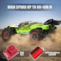 Hosim 1:8 Brushless RC Cars High Speed 80+KM/H Remote Control Car X17 11.1V 25C 4WD Drift Off Roading RC 4x4 Monster Trucks