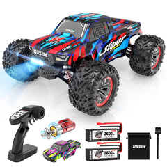 Hosim 1:10 Brushless RC Cars High Speed 68+KM Remote Control Car X-08 4WD Off Road RC Monster Trucks Blue（mikehowl)