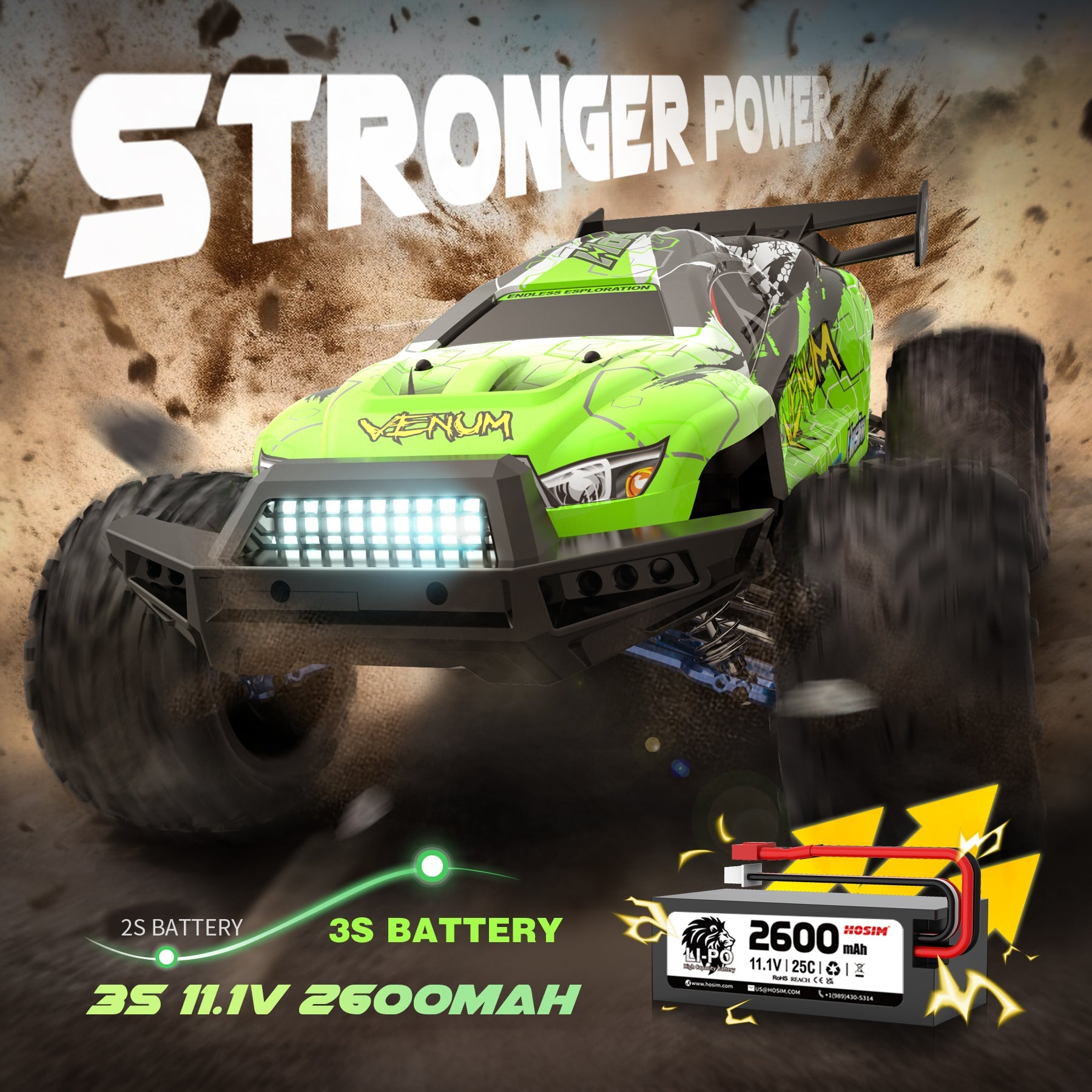 Hosim 1:8 Brushless RC Cars High Speed 80+KM/H Remote Control Car X17 11.1V 25C 4WD Drift Off Road RC Monster Trucks