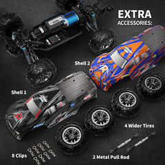 Hosim 1:10 Remote Control Car High Speed RC Car RC Monster Truck 48+ KMH 4X4 Off-Road Remote Control Moster Trucks with Headlights