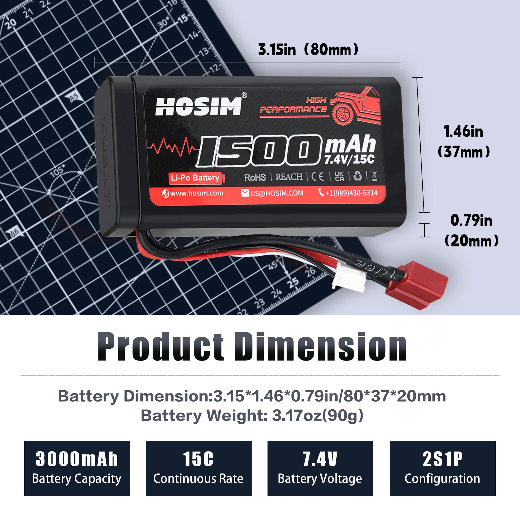 RC Car Battery 3PCS 1500 mAh 7.4V Li-Po Battery For X03 X05 X06 X15 X16 X07 X08 X17 X27 X25