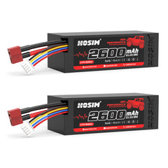 RC Car Battery 2PCS 3S 11.1V 2600mAh Li-po Battery 25C for 1/10 Scale