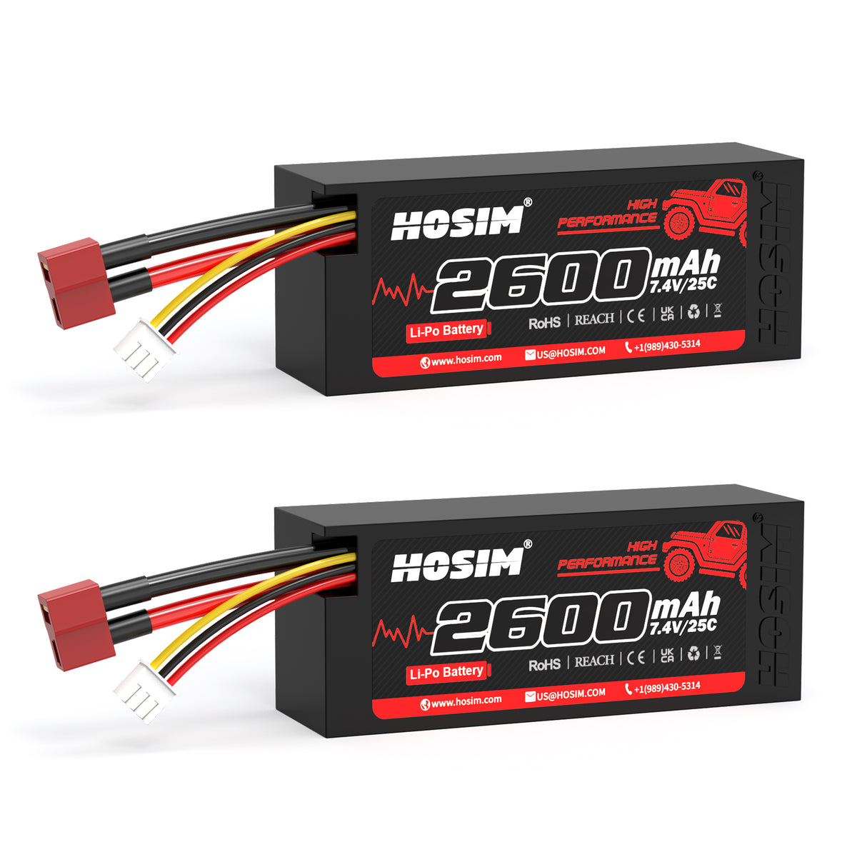 RC Cars Battery 25C 2S 7.4V 2600mAh for X07 X08 X17 X27 X07W X25 2PCS