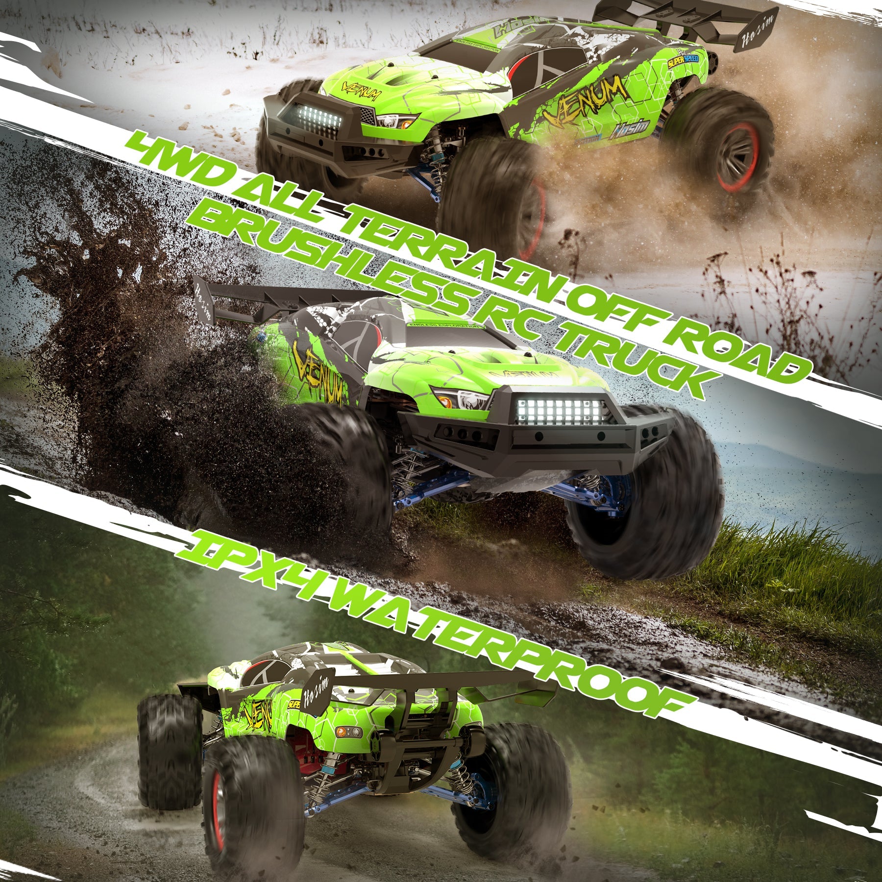 Hosim 1:8 Brushless RC Cars High Speed 80+KM/H Remote Control Car X17 11.1V 25C 4WD Drift Off Road RC Monster Trucks