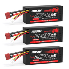 RC Cars Battery 25C 2S 7.4V 2600mAh forRC Truck X07 X08 X17 X27 3PCS