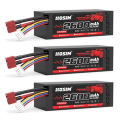 RC Car Battery 3PCS 3S 11.1V 2600mAh Li-po Battery 25C