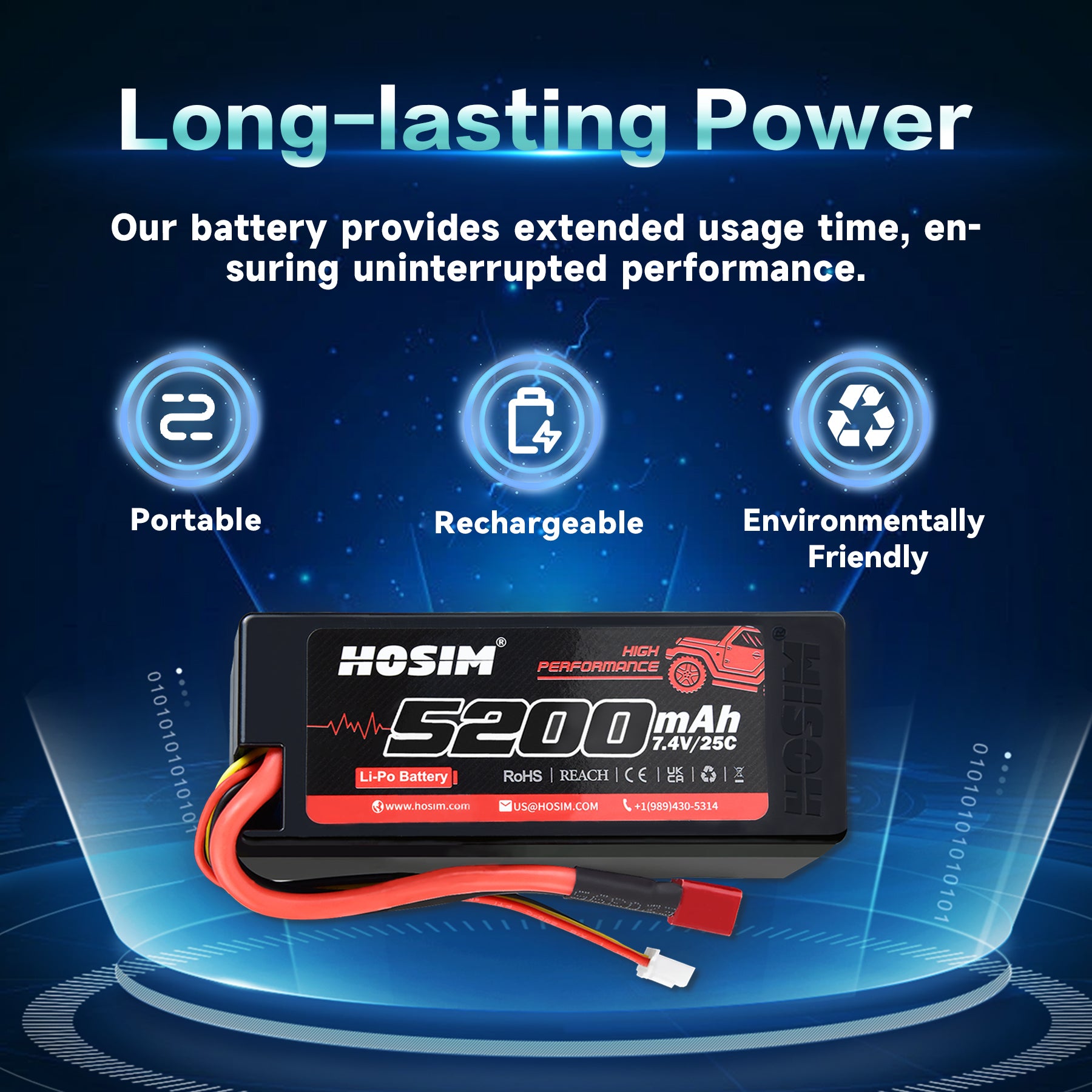 RC Cars Battery 25C 2S 7.4V 5200mAh for High Speed RC Truck X07 X08 X17 X25 X27