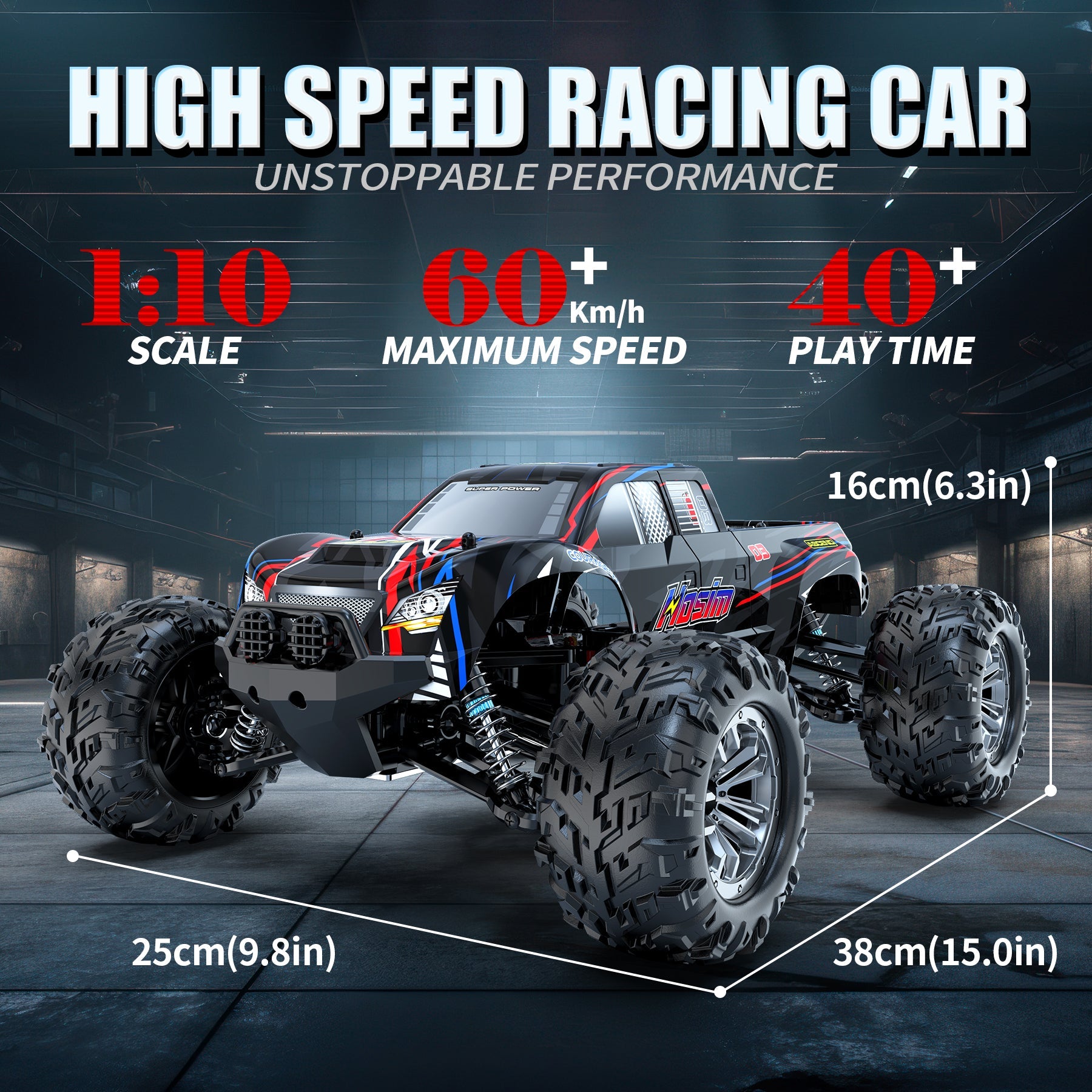 Hosim 1:10 Brushless RC Car High Speed Remote Control Car Monster Truck 62KM/H RC Drift Car X16 4WD Off-road