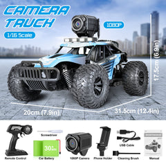 Hosim RC Cars with 1080P HD FPV Camera, 1:16 Remote Control Truck Car High Speed Monster Trucks for Kids Adults Boys & Girls 2 Batteries