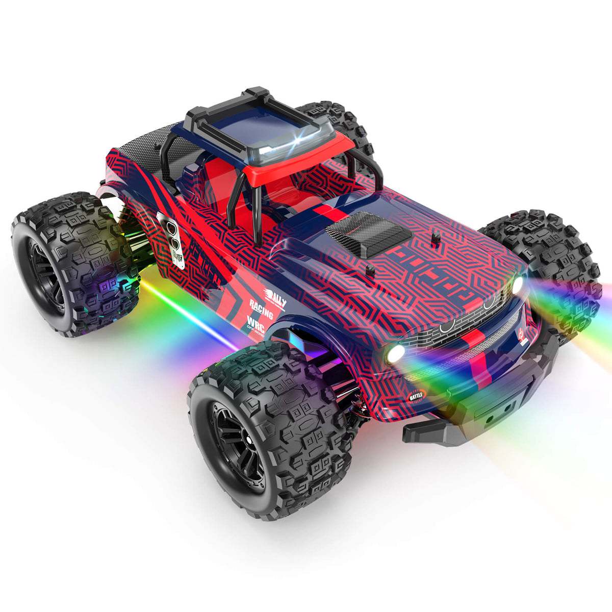 Hosim RC Car with LED Light, 1:14 Remote Cotrol Car Monster Tuck 4WD Off Road Gift Toys for Adults Kids