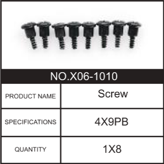 HOSIM RC Car Screw 1:10 Spare Parts X06-1010 for X15