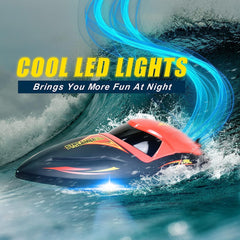 Hosim Brushless RC Boat, Fast Remote Control Boats 2.4GHz Racing Boat with LED Lights for Seas, Pools & Lakes, Speed Boat Toy