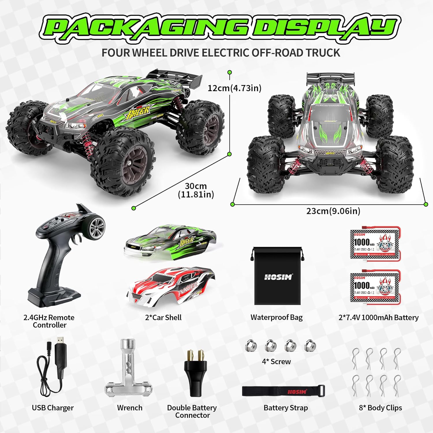 Hosim Q903 1:16 RC Car Monster Truck 2.4G Brushless Motor Remote Control Car