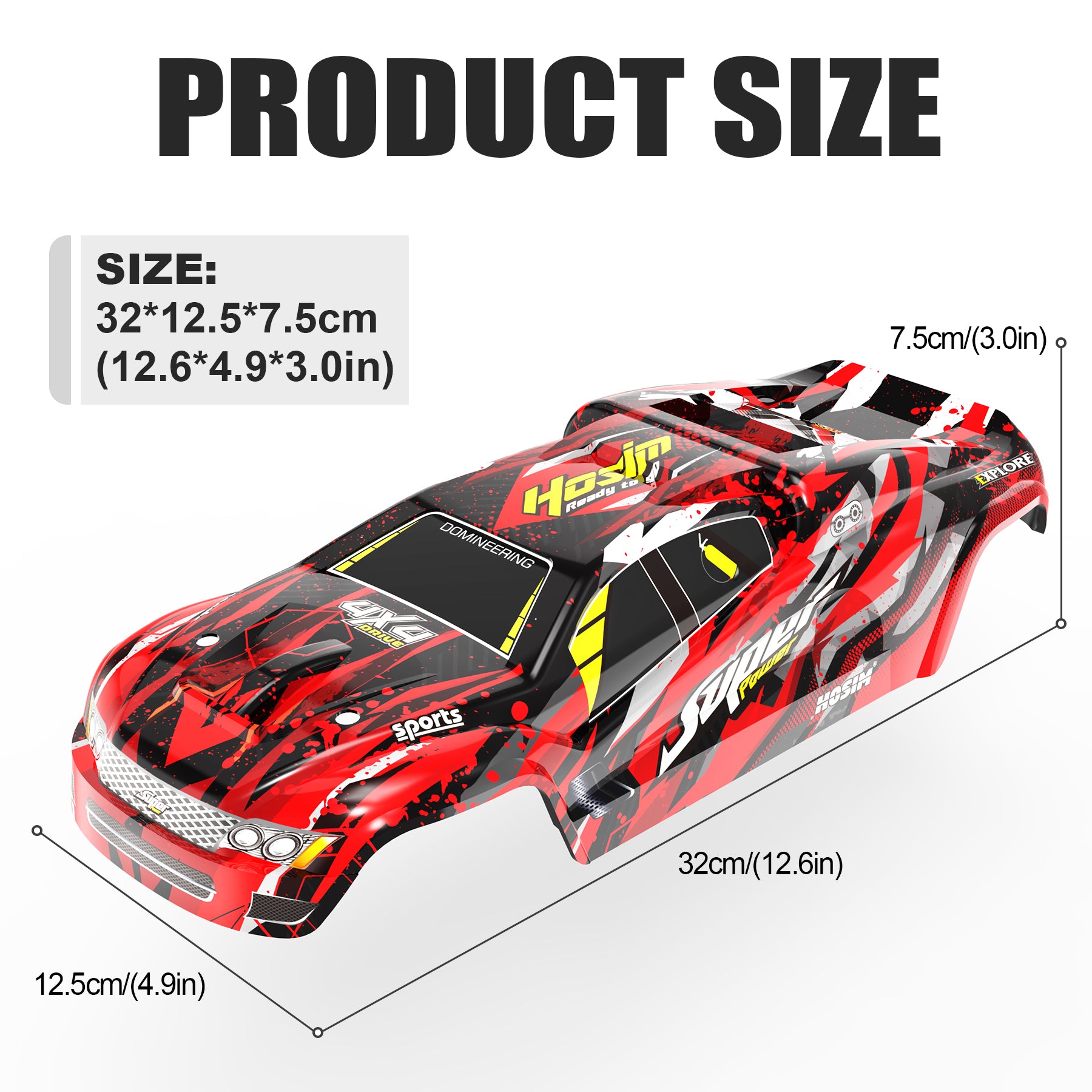 RC Car Body Shell 1:10 HS-11-R for X07 X08 X07W