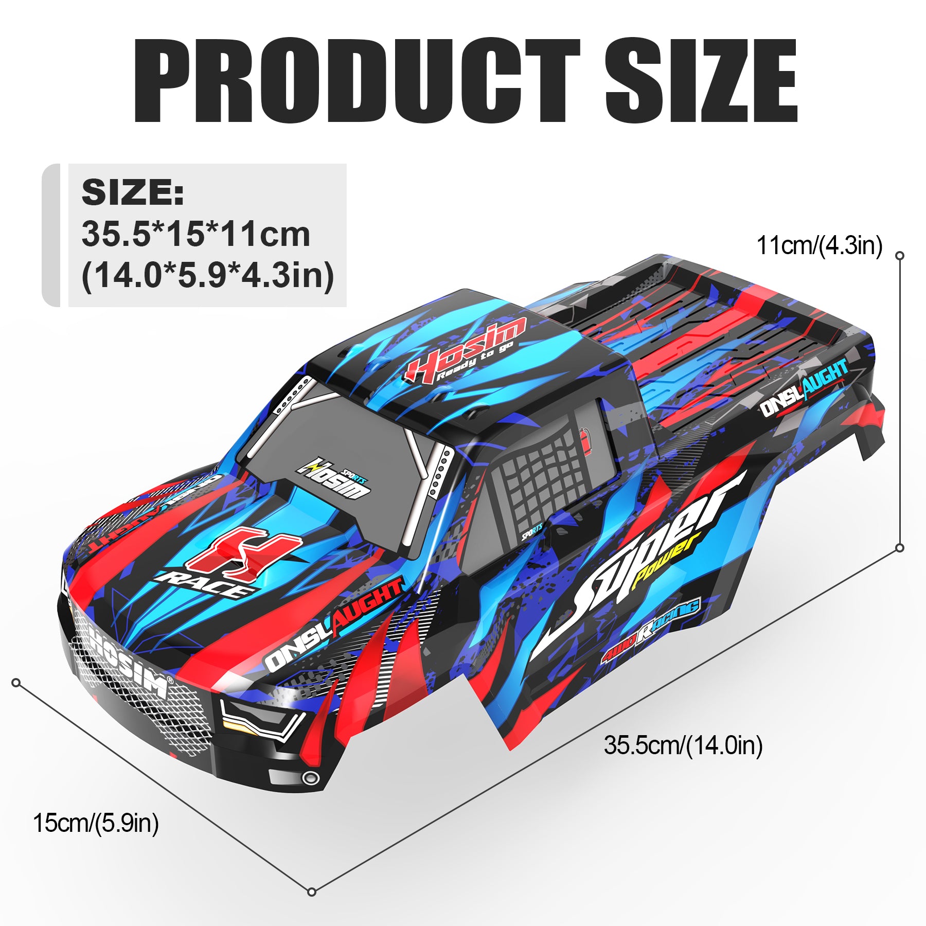 RC Car Body Shell HS-X08-SJ01 1:10 for X08 X07 X07W