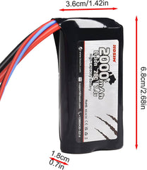 Hosim RC Cars 1pcs 2S 7.4V 2000mAh 20C T Plug Female Connector Battery for RC Truck 9155 9156