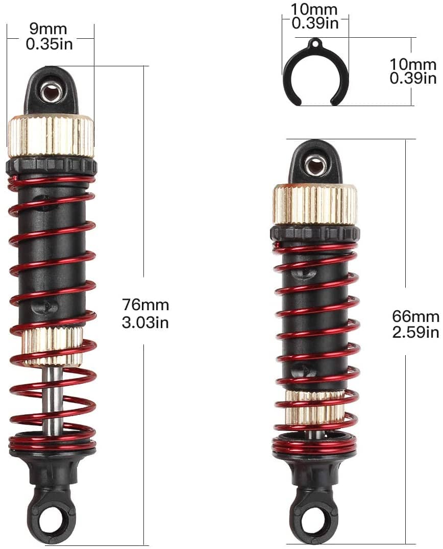  GDOOL Aluminum Alloy Hobby RC Vehicle Shock Kit LG-ZJ03 25-ZJ03  FY-BZ03 FY-JSZ01 Oil Filled Shocks X07 9115 S911 S920 S921 9120 9121 9125  9155 9156 Upgraded Parts for 1:10 1:12 RC