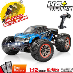 Hosim 1:12 Scale RC Car Monster Truck Oil Shock 2 Dual Batteries Conector  9155 Blue